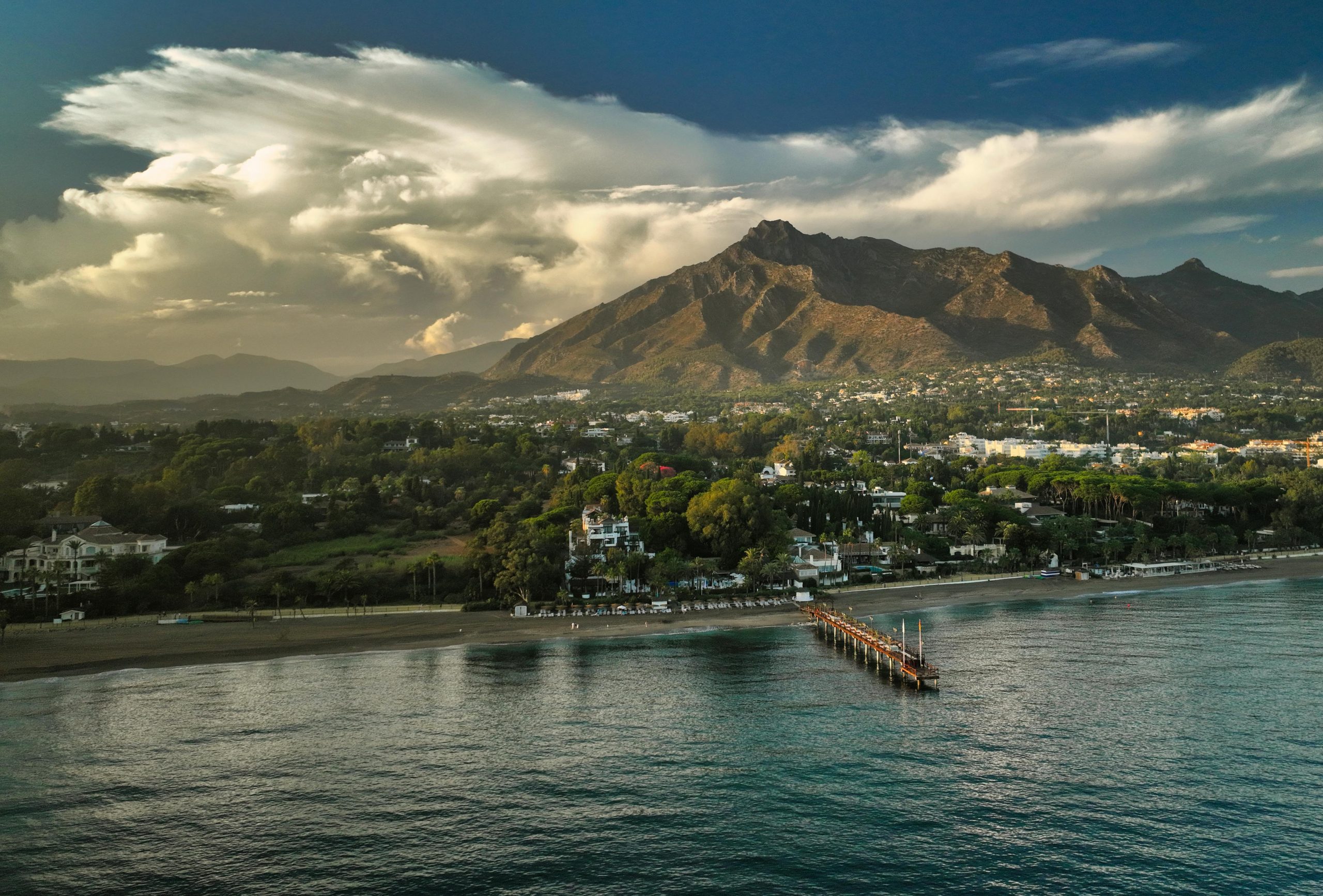 aerial shot of sotogrande spain