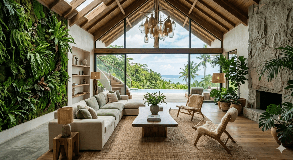 Biophilic Ultra-Luxury Living Room.