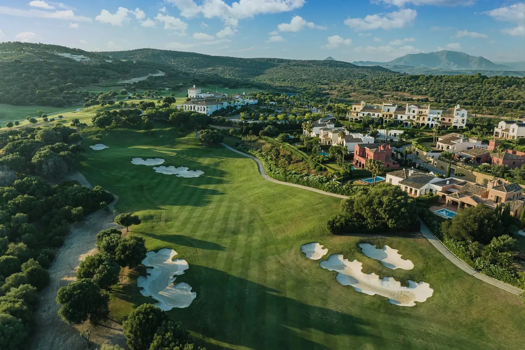 aerial view of golf course at la reserva sotogrande